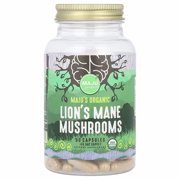 Maju Superfoods, Organic Lion's Mane Mushroom, 90 Capsules
