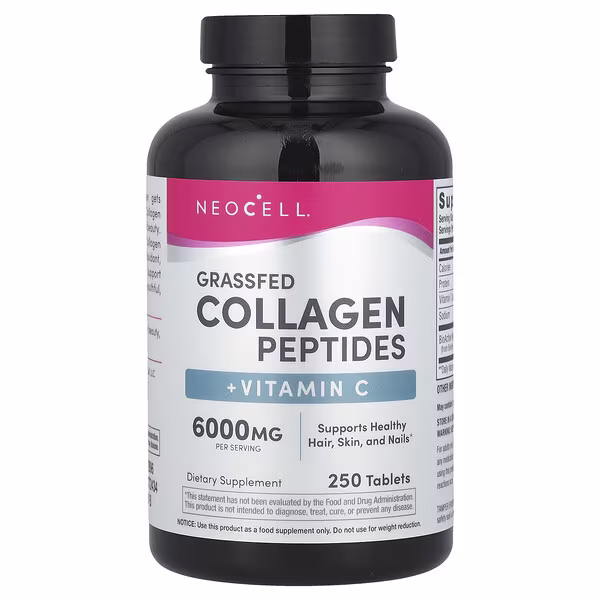 NeoCell, Grassfed Collagen Peptides + Vitamin C, 250 Tablets