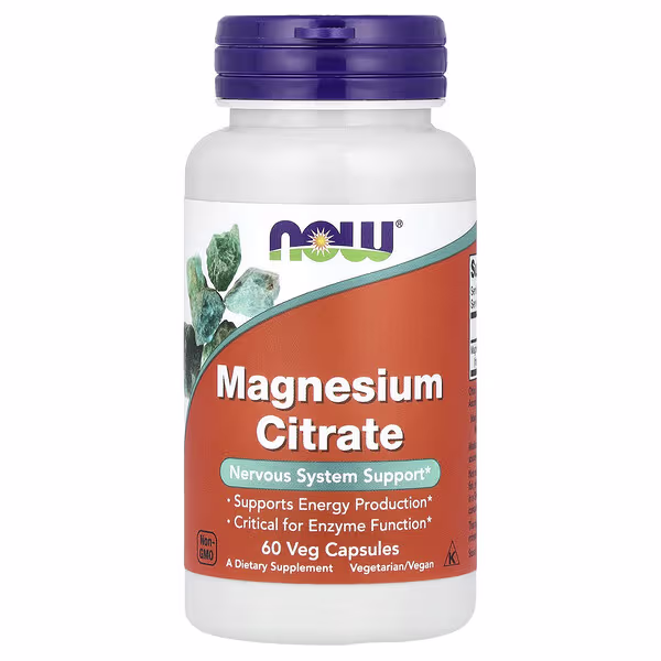 NOW Foods, Magnesium Citrate, 60 Veg Capsules (133 mg per Capsule)
