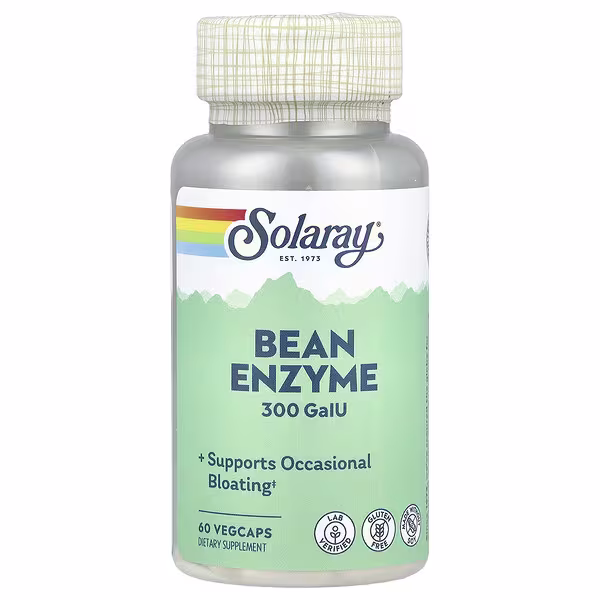 Solaray, Bean Enzyme, 300 GaIU, 60 VegCaps