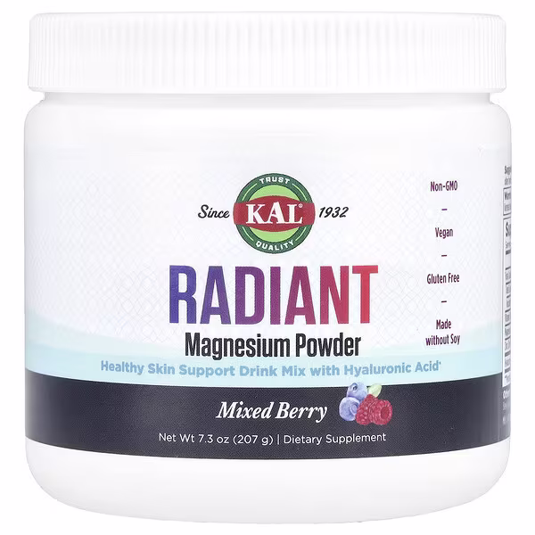 KAL, Radiant Magnesium Powder, Mixed Berry, 7.3 oz (207 g)
