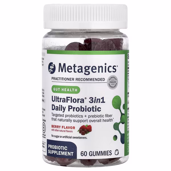 Metagenics, UltraFlora® 3in1 Daily Probiotic, Berry, 60 Gummies
