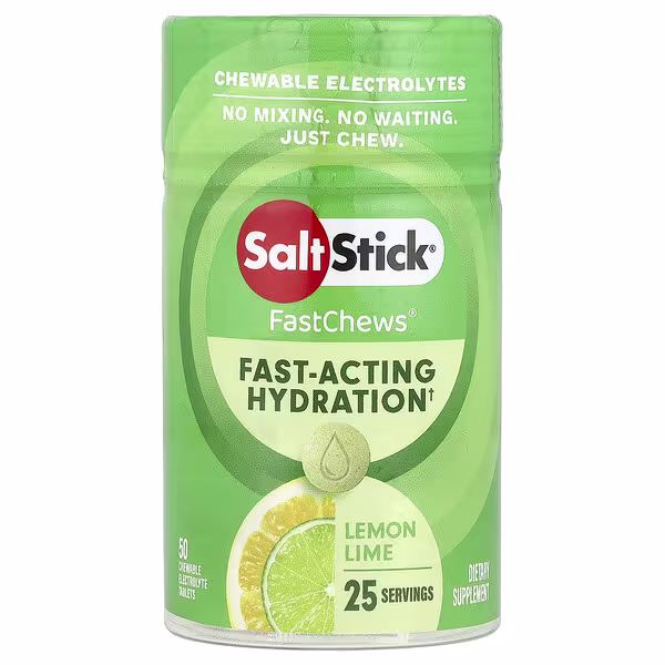 SaltStick, FastChews®, Chewable Electrolytes, Lemon Lime, 50 Chewable Tablets