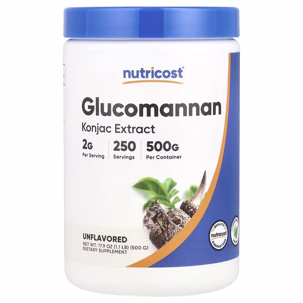 Nutricost, Glucomannan, Unflavored, 17.9 oz (500 g)