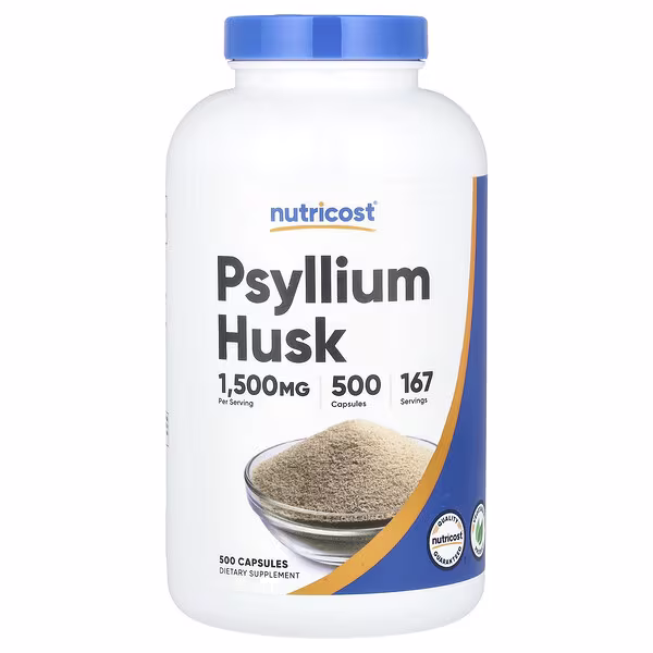 Nutricost, Psyllium Husk, 500 Capsules (500 mg per Capsule)
