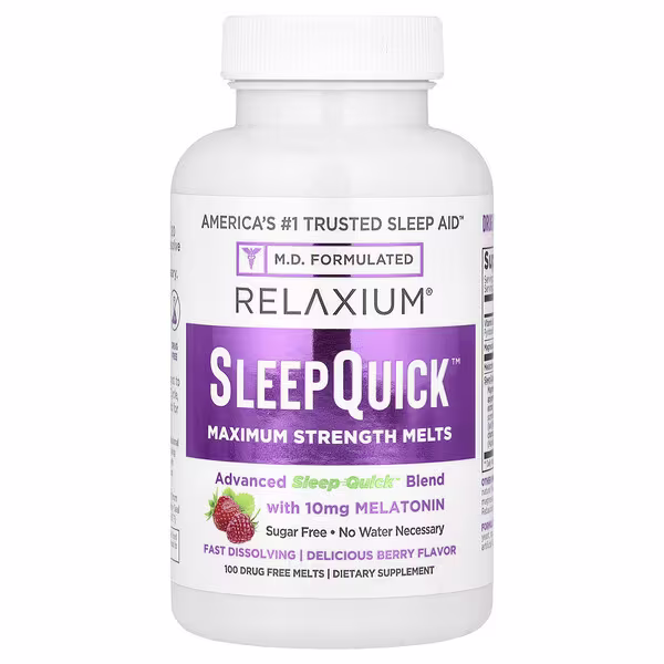 Relaxium, SleepQuick™, Sugar Free, Berry, 100 Drug Free Melts