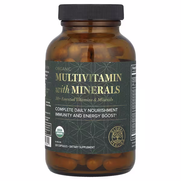 Global Healing, Organic Multivitamin with Minerals, 120 Capsules