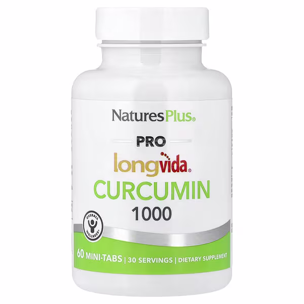 NaturesPlus, Pro Longvida®, Curcumin 1000, 60 Mini-Tabs (500 mg per Tablet)