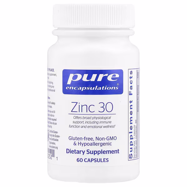 Pure Encapsulations, Zinc 30, 60 Capsules (30 mg per Capsule)
