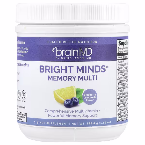 BrainMD, Bright Minds™ Memory Multi, Blueberry Lemonade, 5.59 oz (158.4 g)