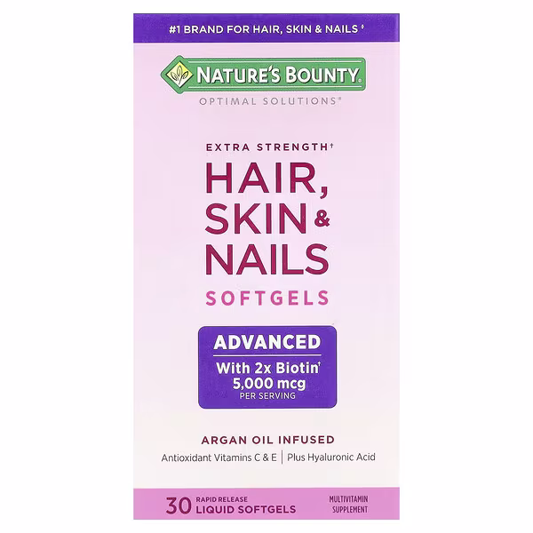 Nature's Bounty, Optimal Solutions®, Hair, Skin & Nails, 30 Rapid Release Liquid Softgels