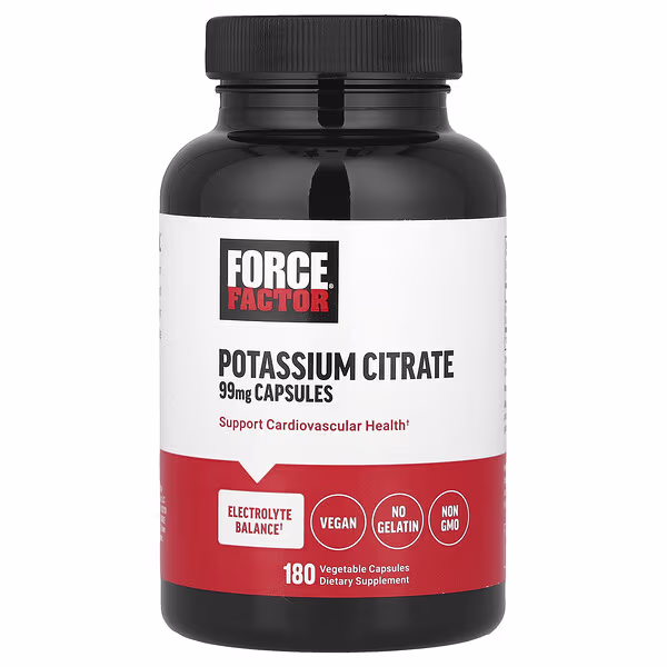 Force Factor, Potassium Citrate, 99 mg, 180 Vegetable Capsules