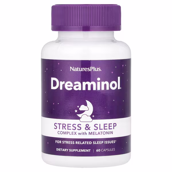 NaturesPlus, Dreaminol®, Stress & Sleep Complex with Melatonin, 60 Capsules