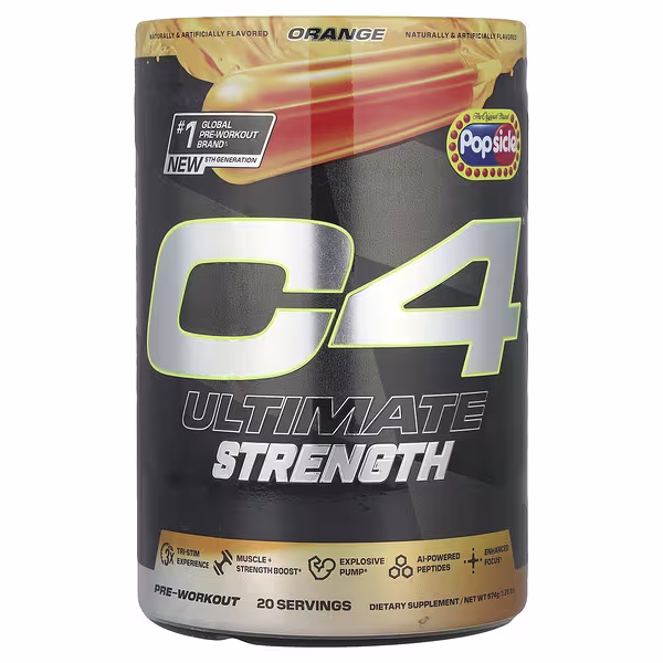 C4 / Cellucor, C4 Ultimate Strength, Pre-Workout, Orange Popsicle®, 1.26 lbs (574 g)