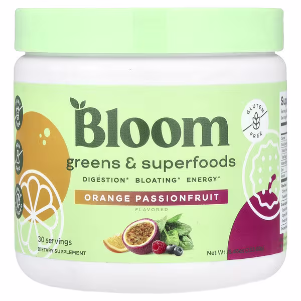 Bloom, Greens & Superfoods, Orange Passionfruit, 6.45 oz (183.6 g)