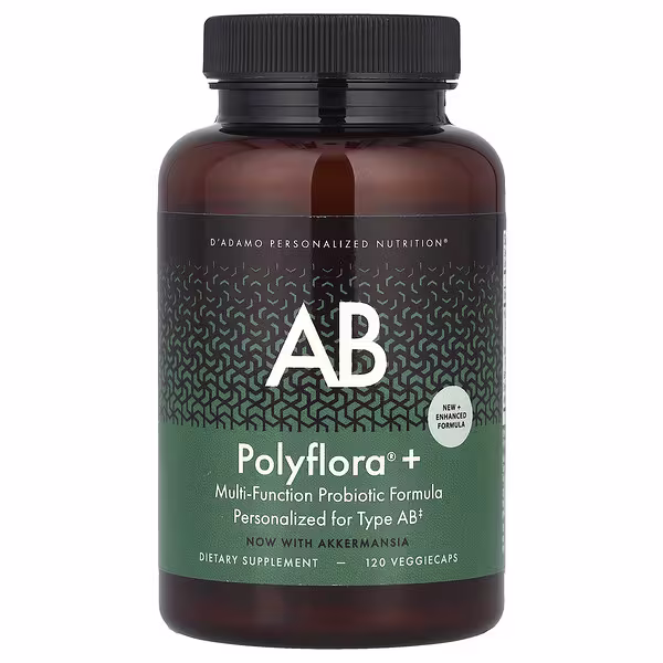 D'adamo, Polyflora®+ AB, Multi-Function Probiotic Formula , 120 VeggieCaps
