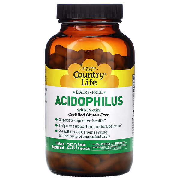 Country Life, Acidophilus with Pectin, 250 Vegan Capsules