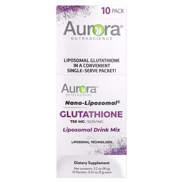 Aurora Nutrascience, Nano-Liposomal®, Glutathione, Liposomal Drink Mix, 10 Packets, 0.32 oz (9 g) Each