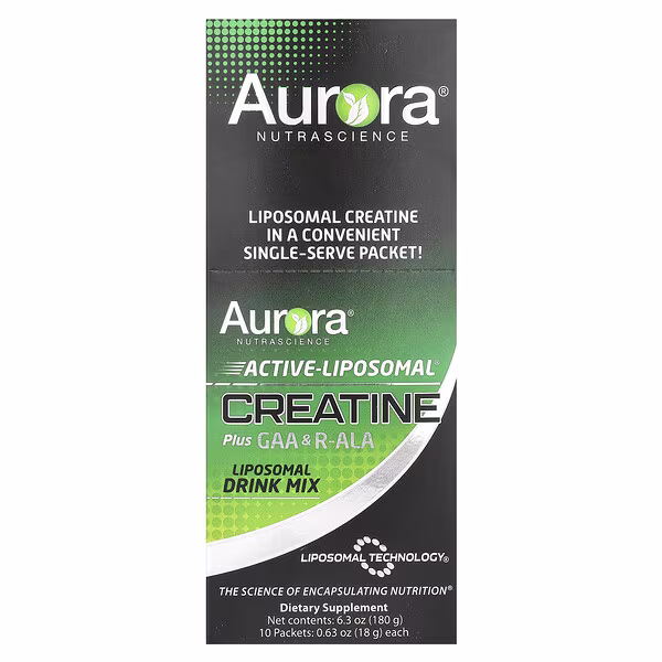 Aurora Nutrascience, Active-Liposomal® Creatine Plus GAA & R-ALA, 10 Packets 0.63 oz (18 g) Each