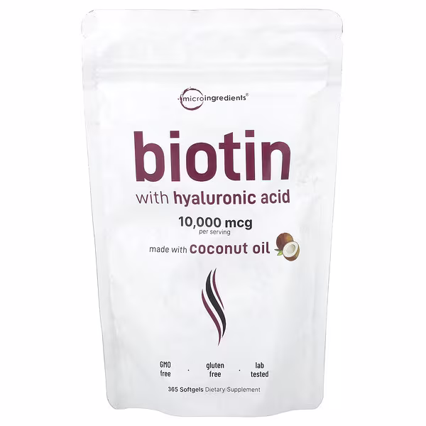 Micro Ingredients, Biotin with Hyaluronic Acid, 365 Softgels