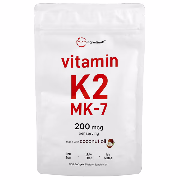 Micro Ingredients, Vitamin K2, MK-7, 200 mcg, 300 Softgels