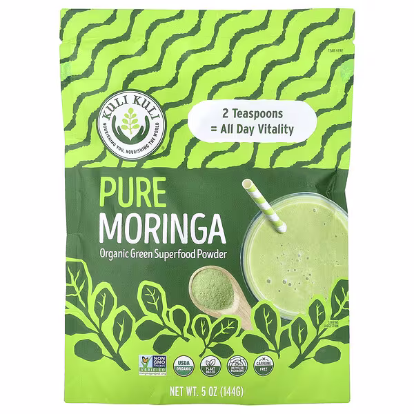 Kuli Kuli, Pure Moringa, Organic Green Superfood Powder, Caffeine Free, 5 oz (144 g)