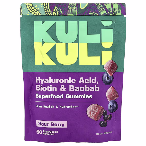 Kuli Kuli, Superfood Gummies, Sour Berry, 60 Plant-Based Gummies