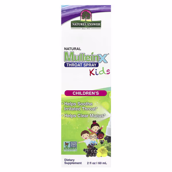 Nature's Answer, MulleinX® Kids Throat Spray, 2 fl oz (60 ml)