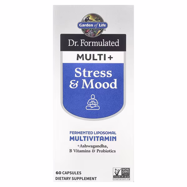 Garden of Life, Dr. Formulated Multi+, Stress & Mood, 60 Capsules