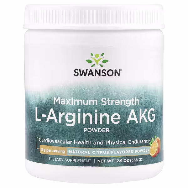 Swanson, Maximum Strength L-Arginine AKG Powder, Natural Citrus, 12.9 oz (368 g)