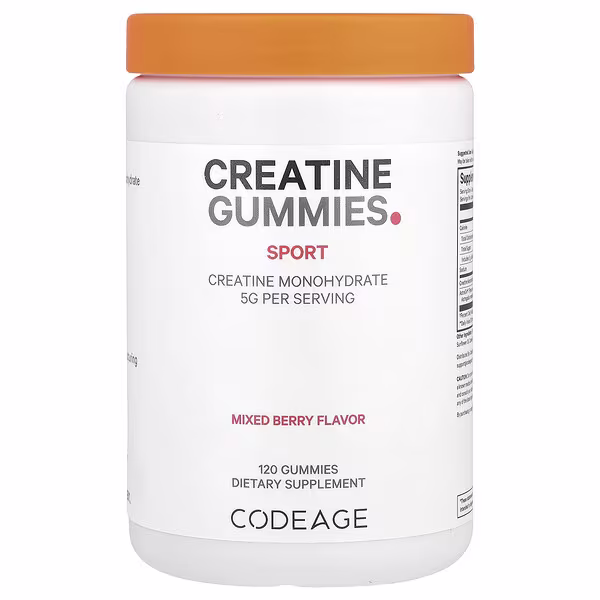 Codeage, Sport, Creatine Gummies, Mixed Berry, 120 Gummies