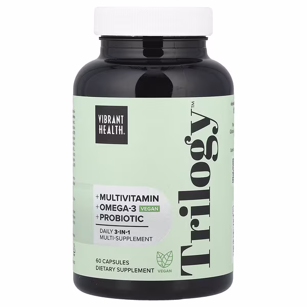 Vibrant Health, Trilogy™, Daily 3-in-1 Multi-Supplement, Vegan, 60 Capsules