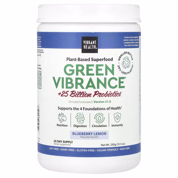 Vibrant Health, Green Vibrance, Version 21.0, Blueberry Lemon, 10.3 oz (292 g)