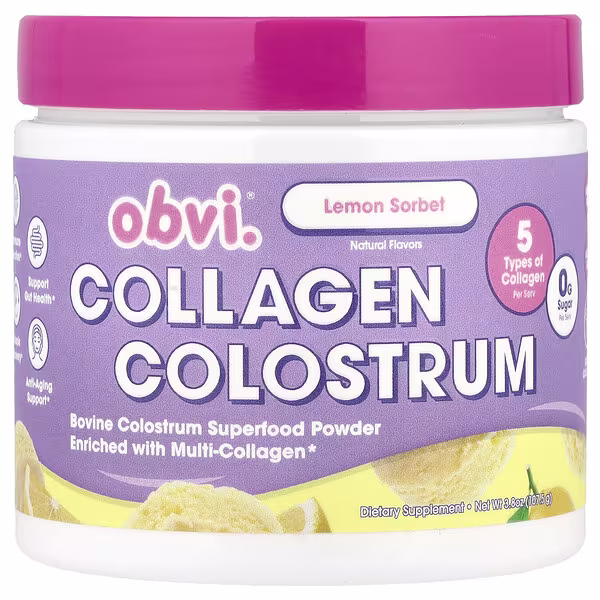 Obvi, Collagen Colostrum, Lemon Sorbet , 3.8 oz (107.5 g)