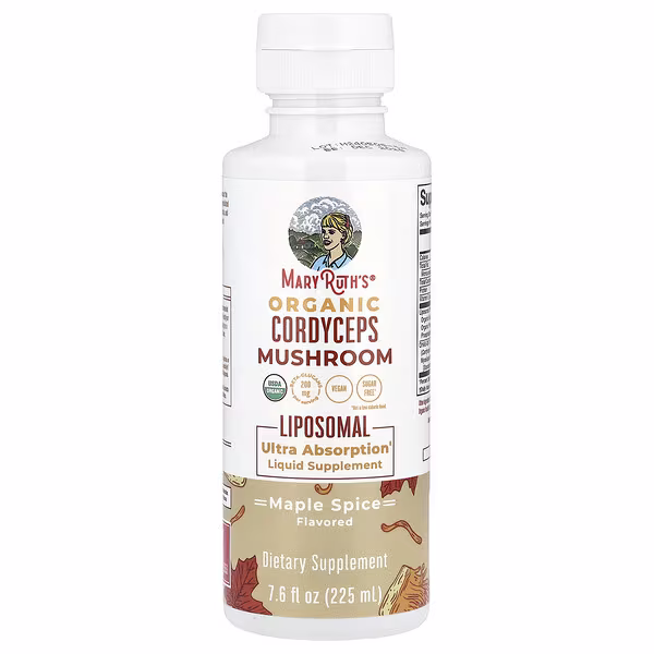 MaryRuth's, Organic Cordyceps Mushroom Liposomal, Maple Spice, 7.6 fl oz (225 ml)
