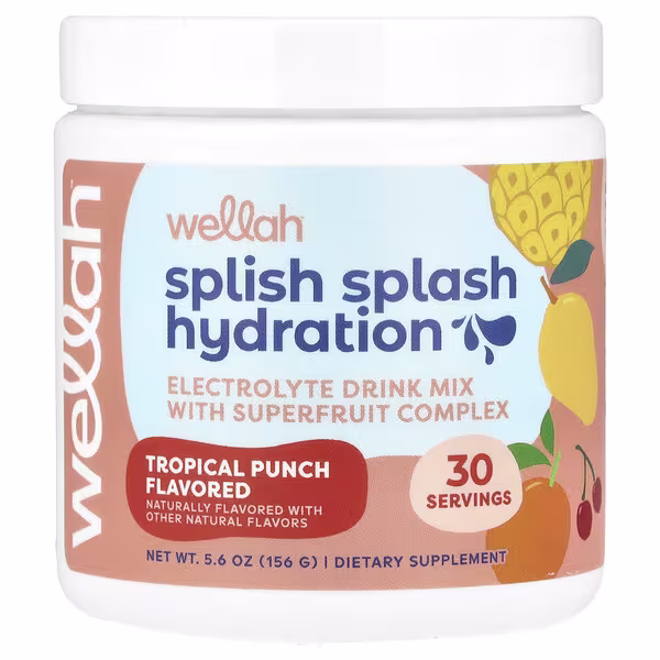 Wellah, Splish Splash Hydration, Tropical Punch, 5.6 oz (156 g)