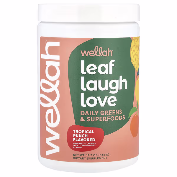 Wellah, Leaf Laugh Love, Daily Greens & Superfood, Tropical Punch , 12.2 oz (342 g)