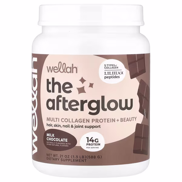 Wellah, The Afterglow, Multi Collagen Protein + Beauty, Milk Chocolate, 1.3 lb (588 g)