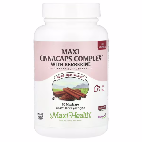 Maxi Health, Maxi Cinnacaps Complex™ With Berberine, 60 Maxicaps