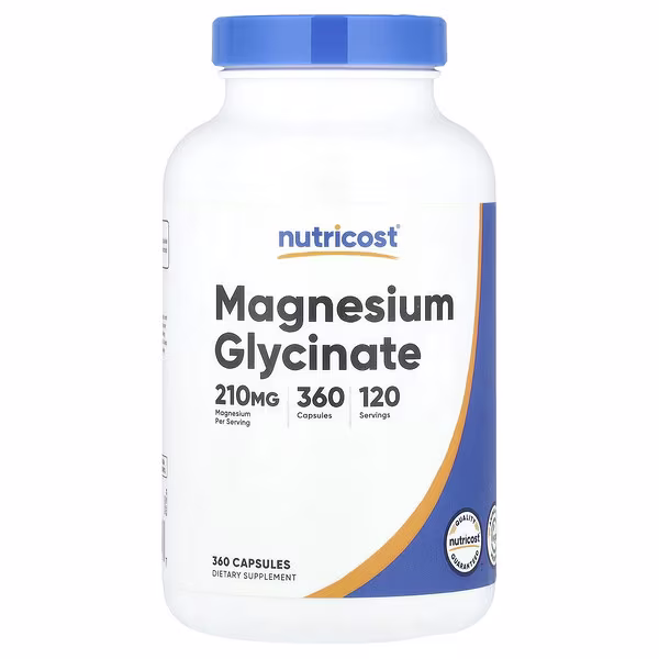 Nutricost, Magnesium Glycinate, 360 Capsules (70 mg per Capsule)
