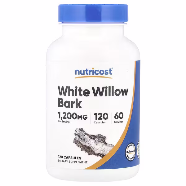Nutricost, White Willow Bark, 120 Capsules (600 mg per Capsule)