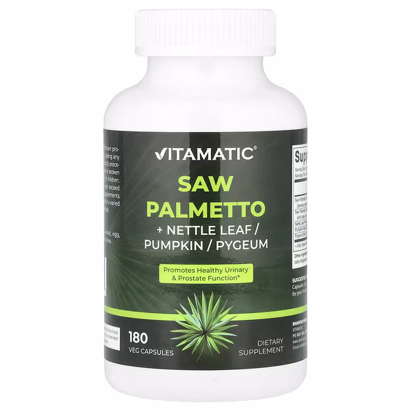 Vitamatic, Saw Palmetto + Nettle Leaf/Pumpkin/Pygeum, 180 Veg Capsules