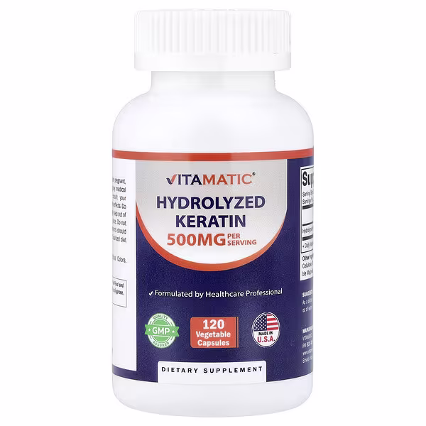 Vitamatic, Hydrolyzed Keratin, 120 Vegetable Capsules (250 mg per Capsule)
