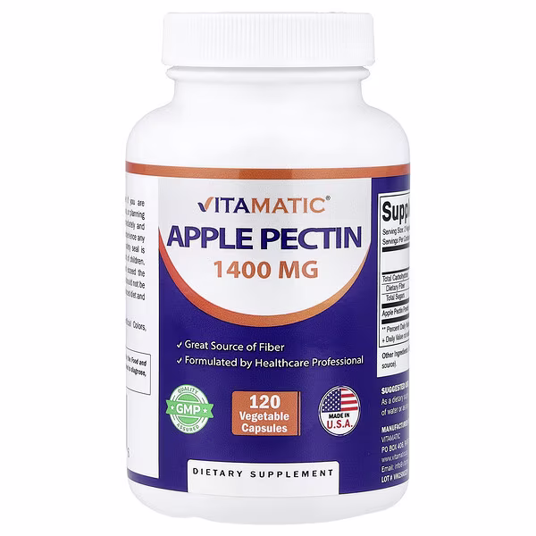 Vitamatic, Apple Pectin, 120 Veggie Capsules (700 mg per Capsule)