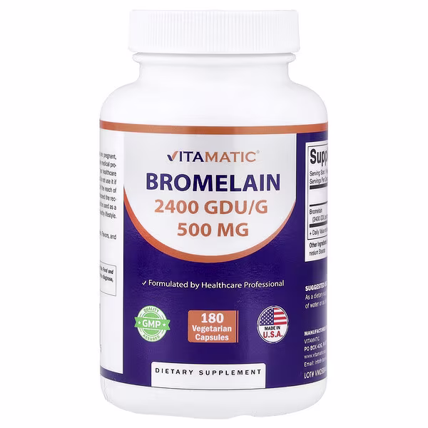 Vitamatic, Bromelain, 500 mg , 180 Vegetarian Capsules