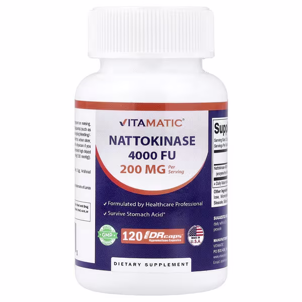 Vitamatic, Nattokinase, 120 DRcaps® (100 mg per Capsule)