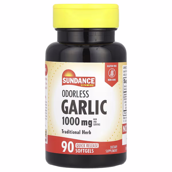 Sundance Vitamins, Odorless Garlic, 90 Quick Release Softgels (500 mg per Softgel)