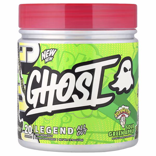 Ghost, Legend® All Out Pre-Workout, Warheads® Sour Green Apple, 15.9 oz (450 g)