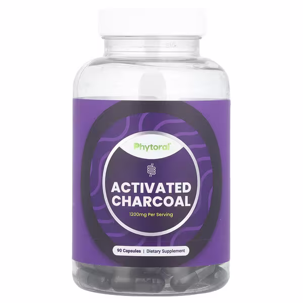 Phytoral, Activated Charcoal, 90 Capsules (400 mg per Capsule)