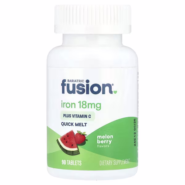 Bariatric Fusion, Quick Melt, Iron Plus Vitamin C, Melon Berry, 18 mg, 90 Tablets